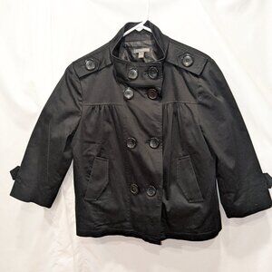Apt. 9 Cropped Black Jacket with Oversized Buttons L